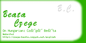 beata czege business card